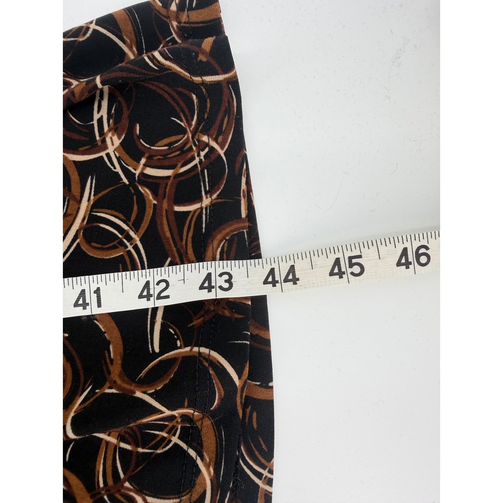 Chicos Travelers Dress‎ Womens Size 1 Brown Black Abstract Circle Wrap Midi - Picture 7 of 10